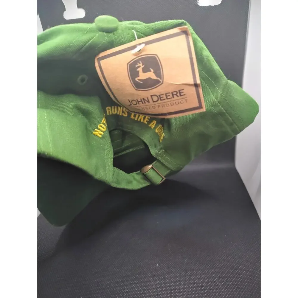 John Deere LP69229 Baseball Cap Green/Yellow Adjustable Strap One Size NWT